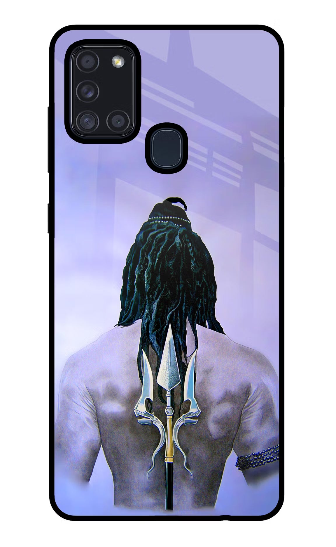 Shiva Samsung A21s Glass Case Back Cover by Casekaro