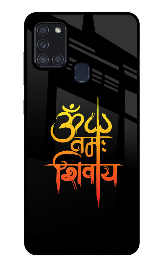 Om Namah Shivay Samsung A21s Glass Case