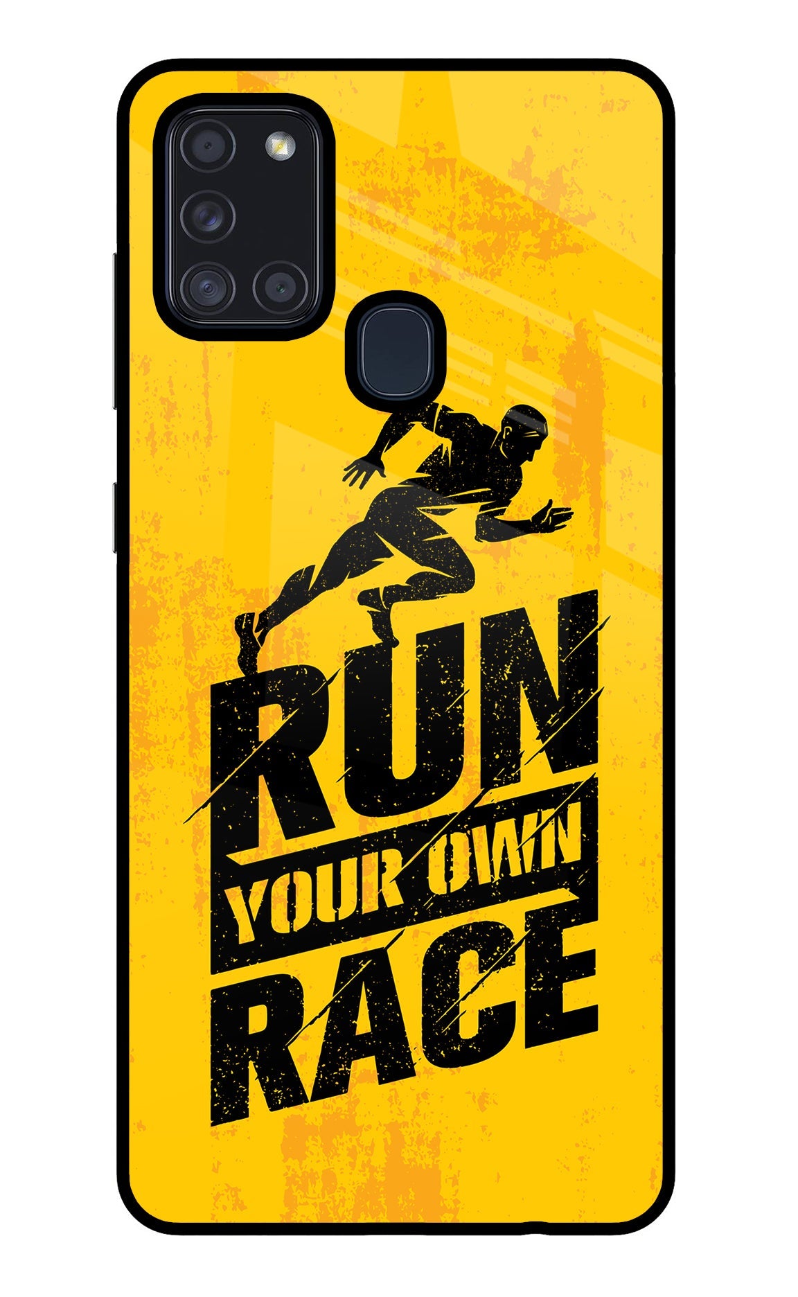 Run Your Own Race Samsung A21s Glass Case