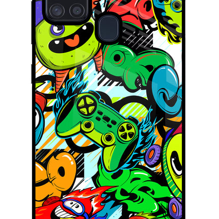 Game Doodle Samsung A21s Glass Case