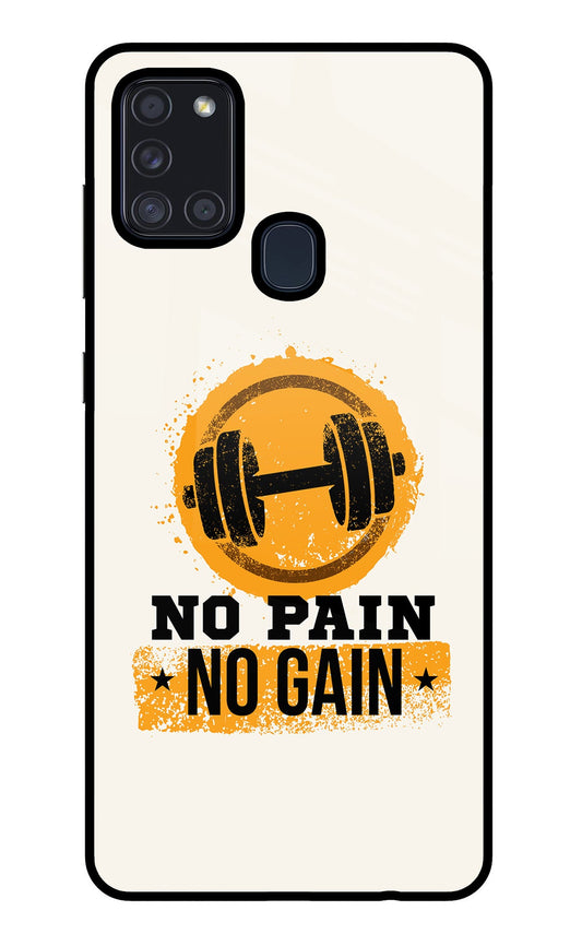 No Pain No Gain Samsung A21s Glass Case