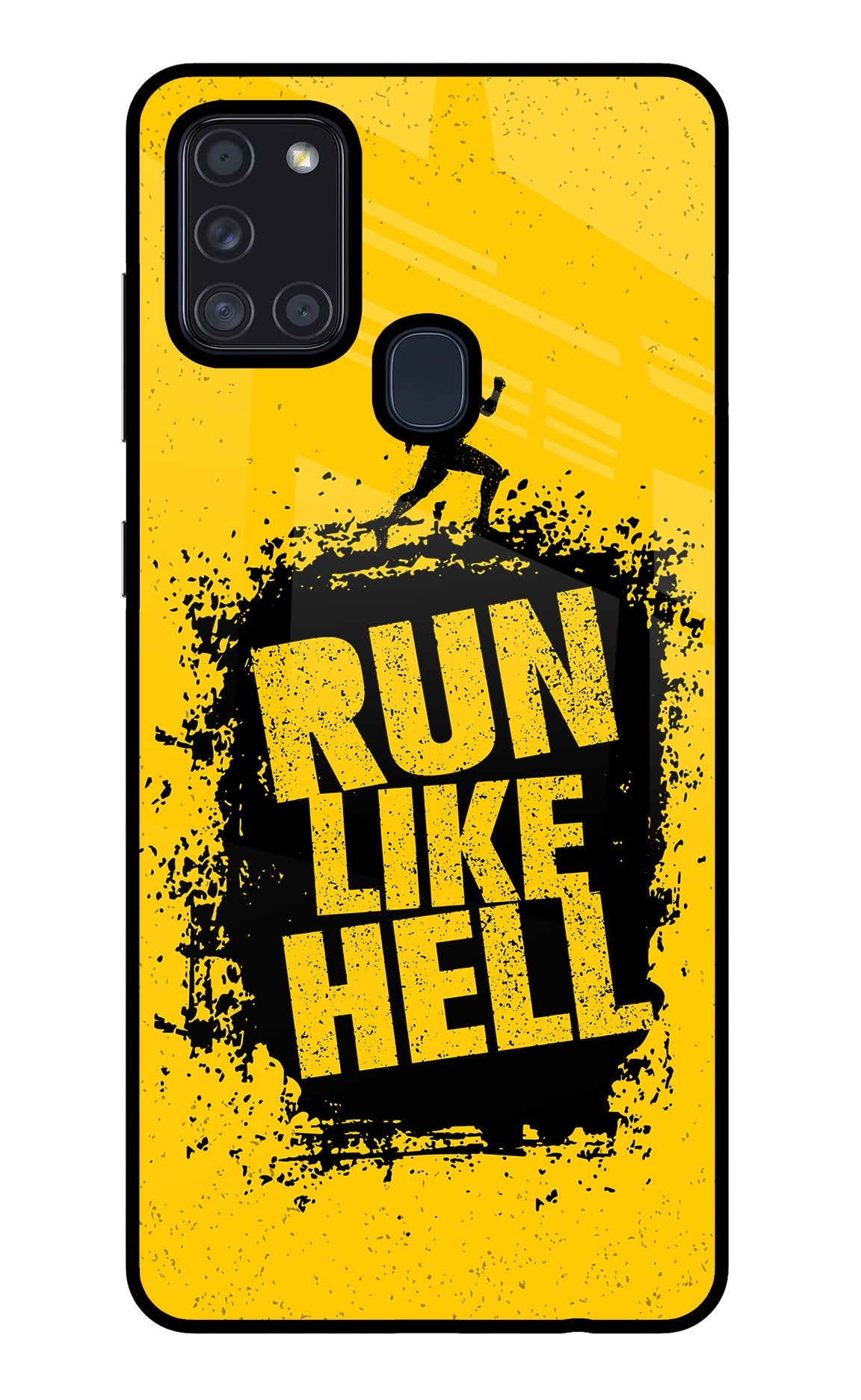 Run Like Hell Samsung A21s Glass Case