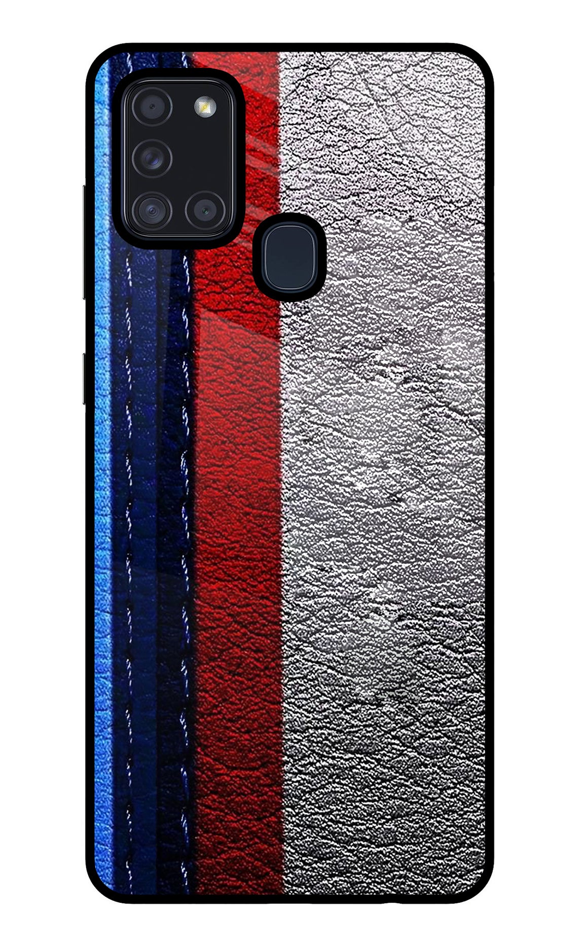 BMW Stripes Samsung A21s Glass Case