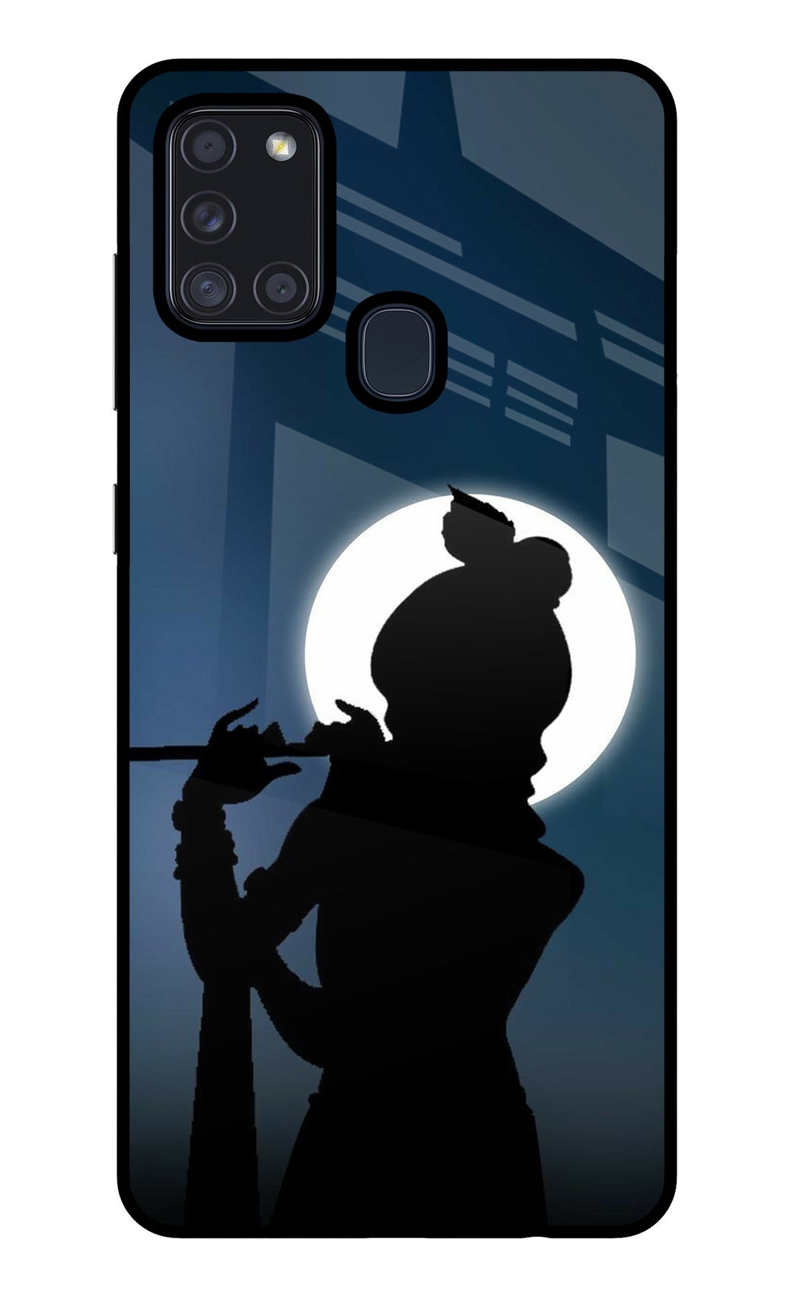 Shri Krishna Silhouette Samsung A21s Glass Case