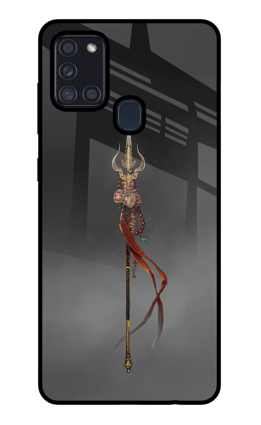 Shiv Trishul Samsung A21s Back Cover, Glass case