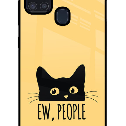 Ew People Catitude Samsung A21s Glass Case