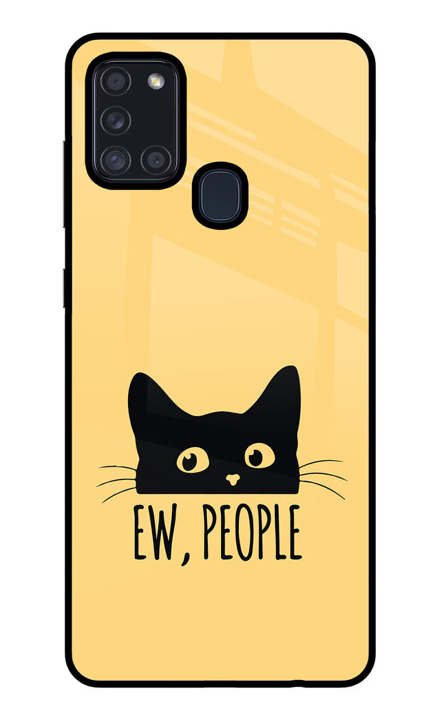 Ew People Catitude Samsung A21s Glass Case