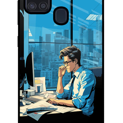Focused Hustler (AI Generated) Samsung A21s Glass Case