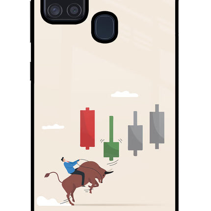 Bull Trading Momentum Samsung A21s Glass Case