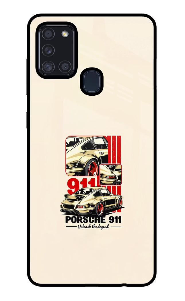 Classic Porsche 911 Samsung A21s Glass Case