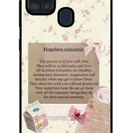 Hopeless Romantic Samsung A21s Glass Case