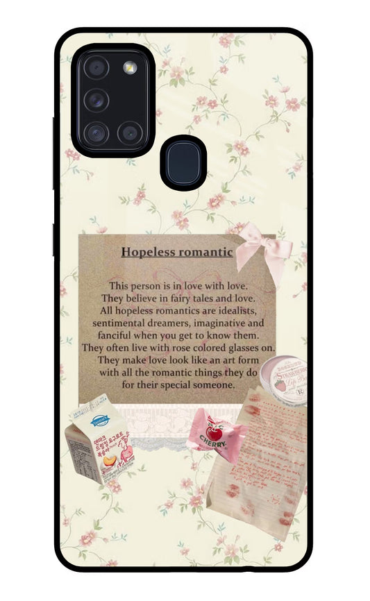 Hopeless Romantic Samsung A21s Glass Case