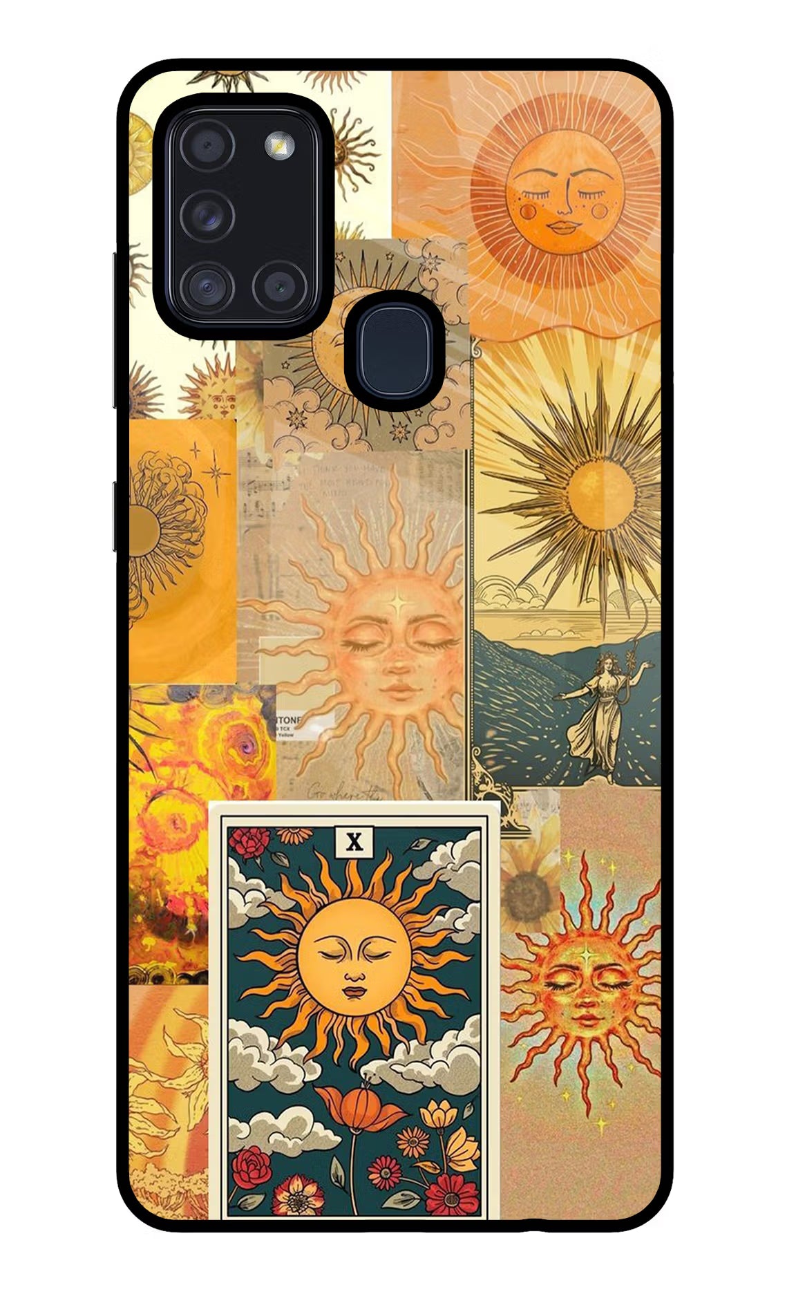 Sun Samsung A21s Glass Case Back Cover by Casekaro