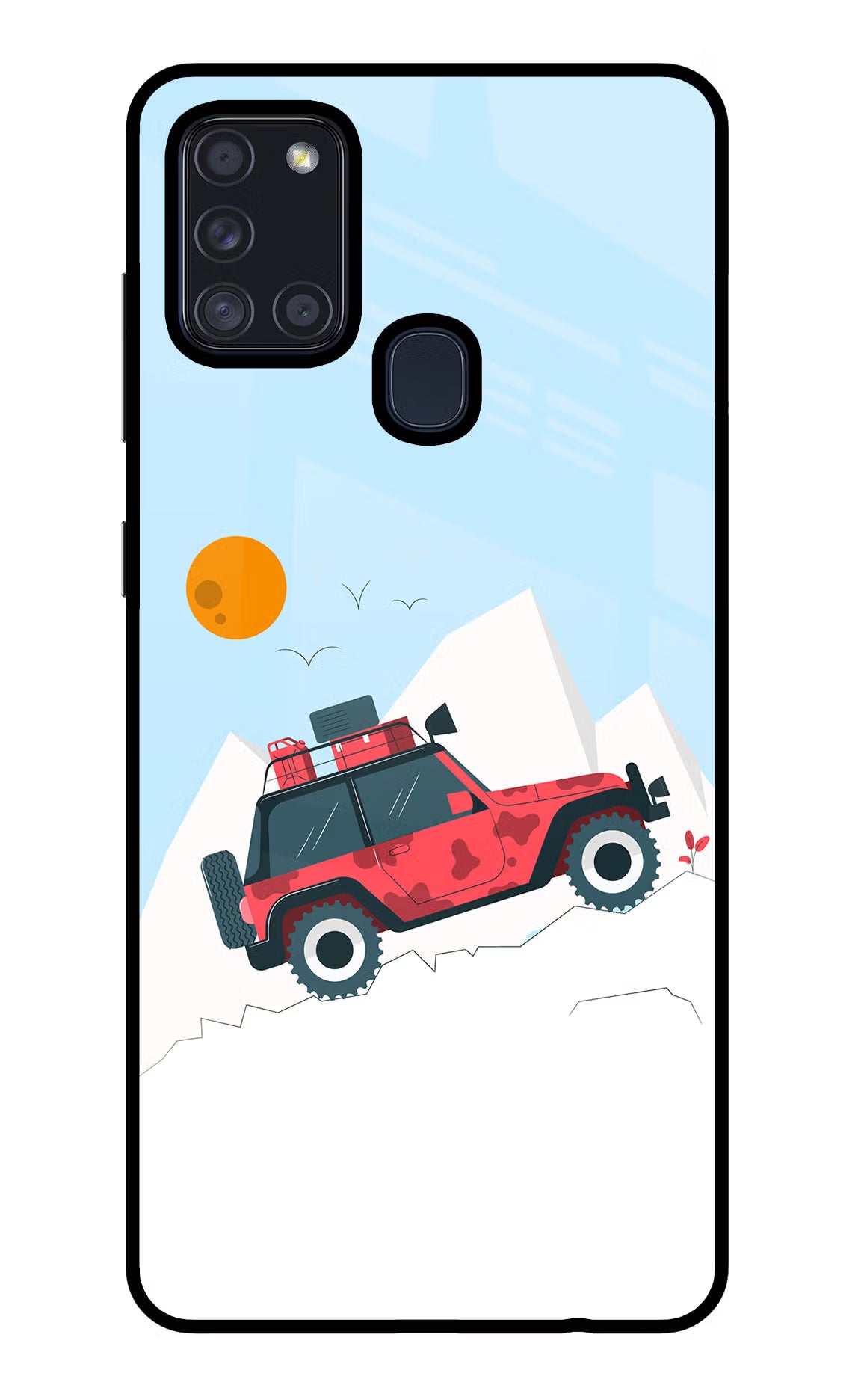 Mountain Trail Beast Samsung A21s Glass Case Back Cover by Casekaro
