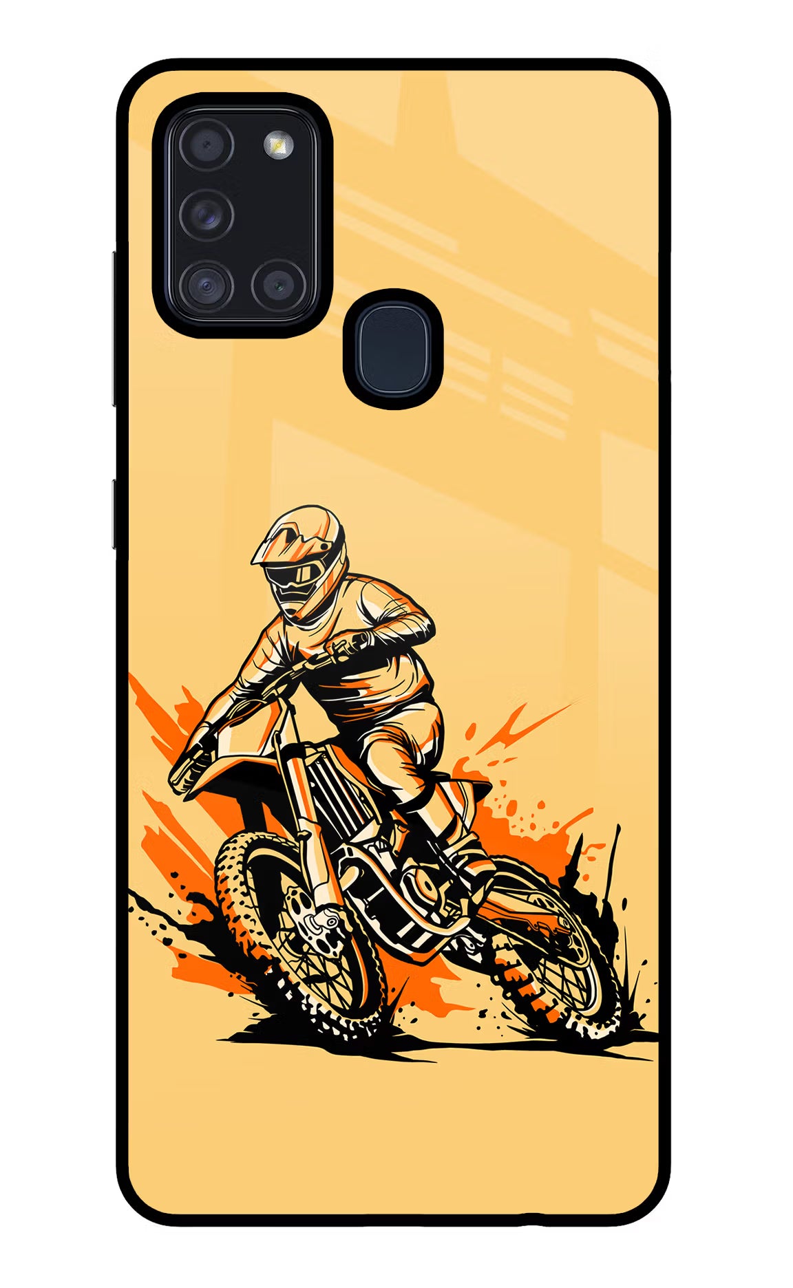 Off-Road Fury Samsung A21s Glass Case Back Cover by Casekaro