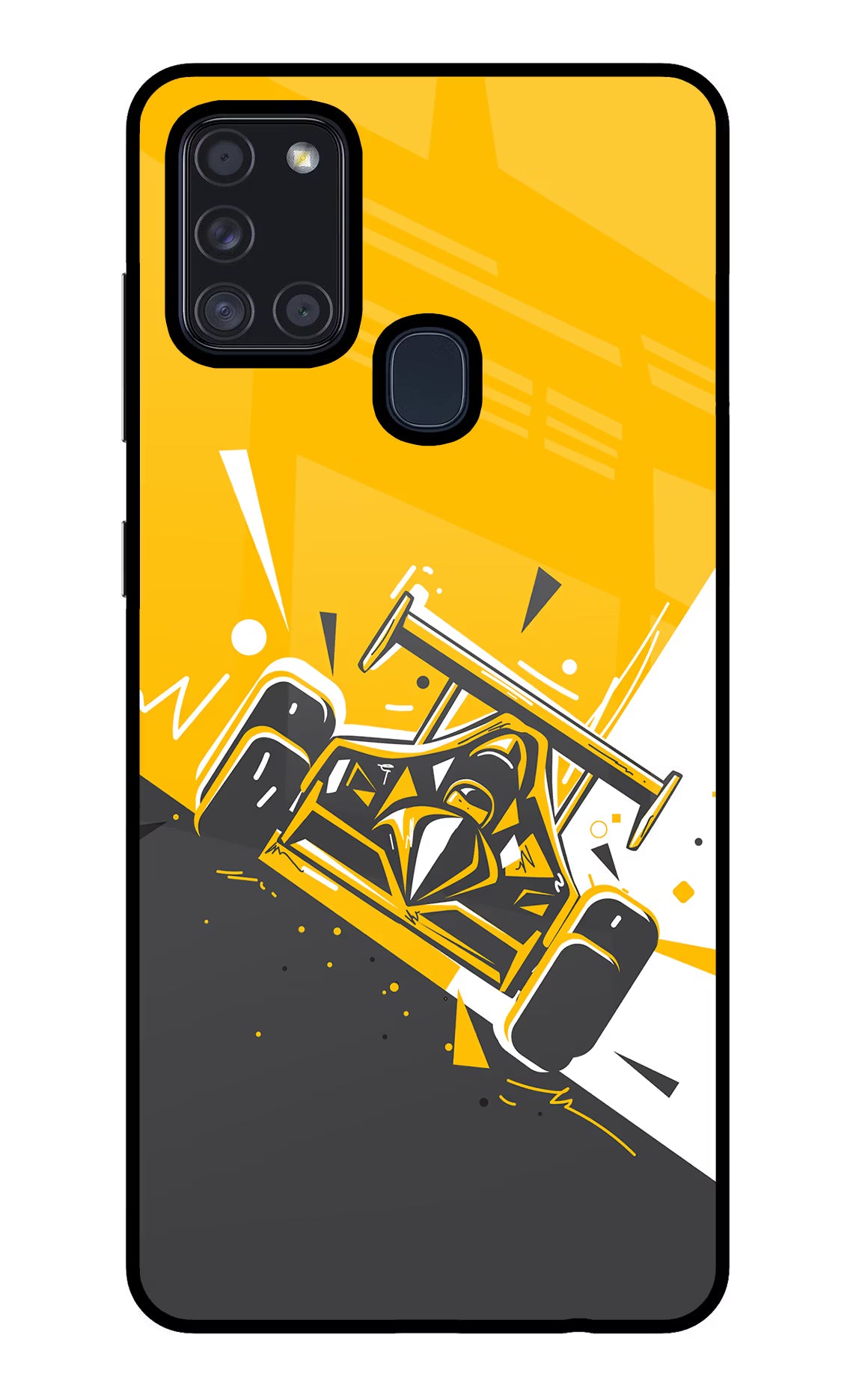 Track King Samsung A21s Glass Case