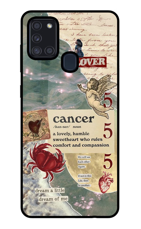 Cancer Zodiac Samsung A21s Glass Case