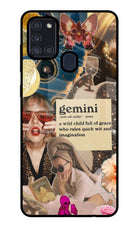 Gemini Zodiac Samsung A21s Glass Case