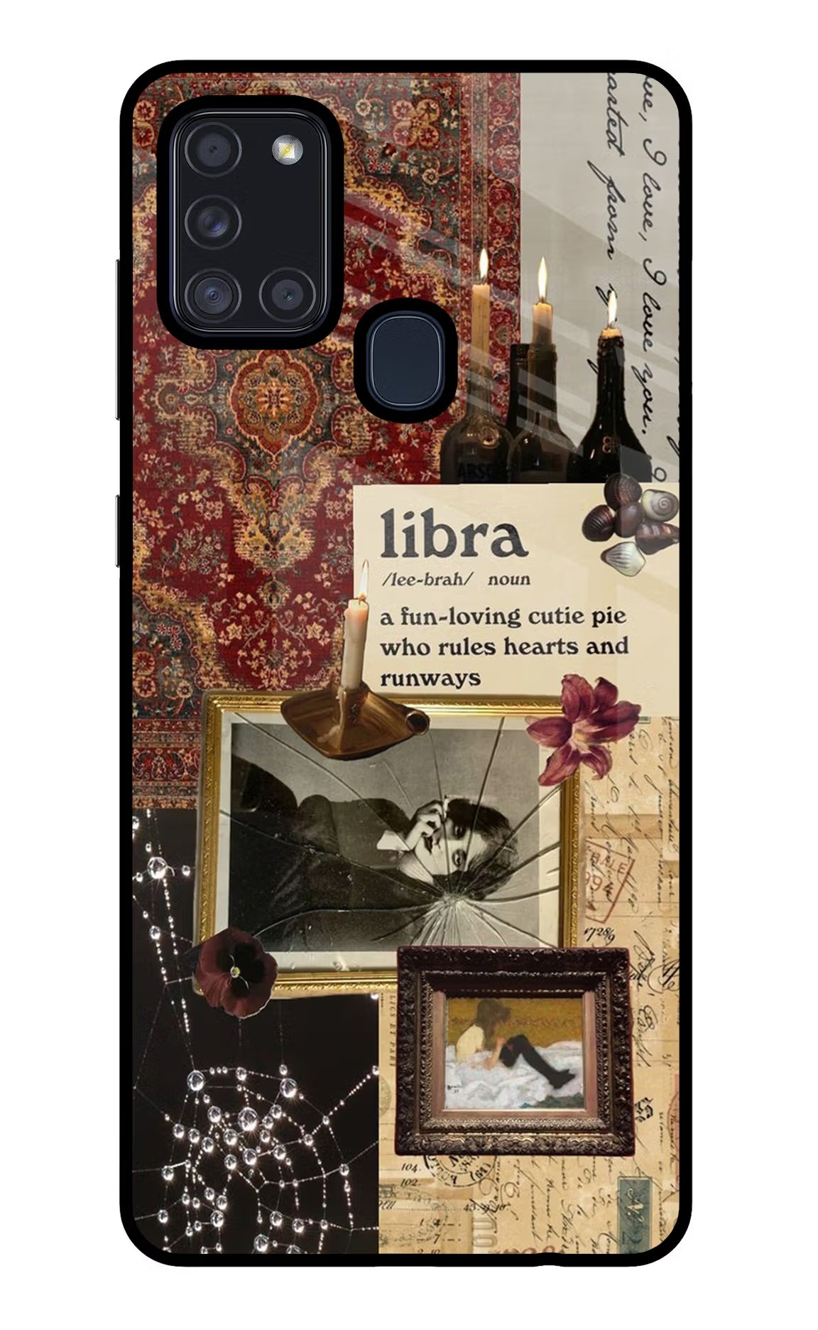 Libra Zodiac Samsung A21s Glass Case Back Cover by Casekaro