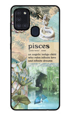 Pisces Zodiac Samsung A21s Glass Case
