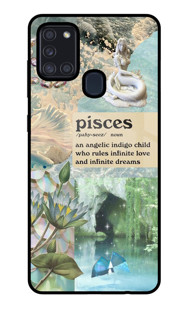 Pisces Zodiac Samsung A21s Glass Case