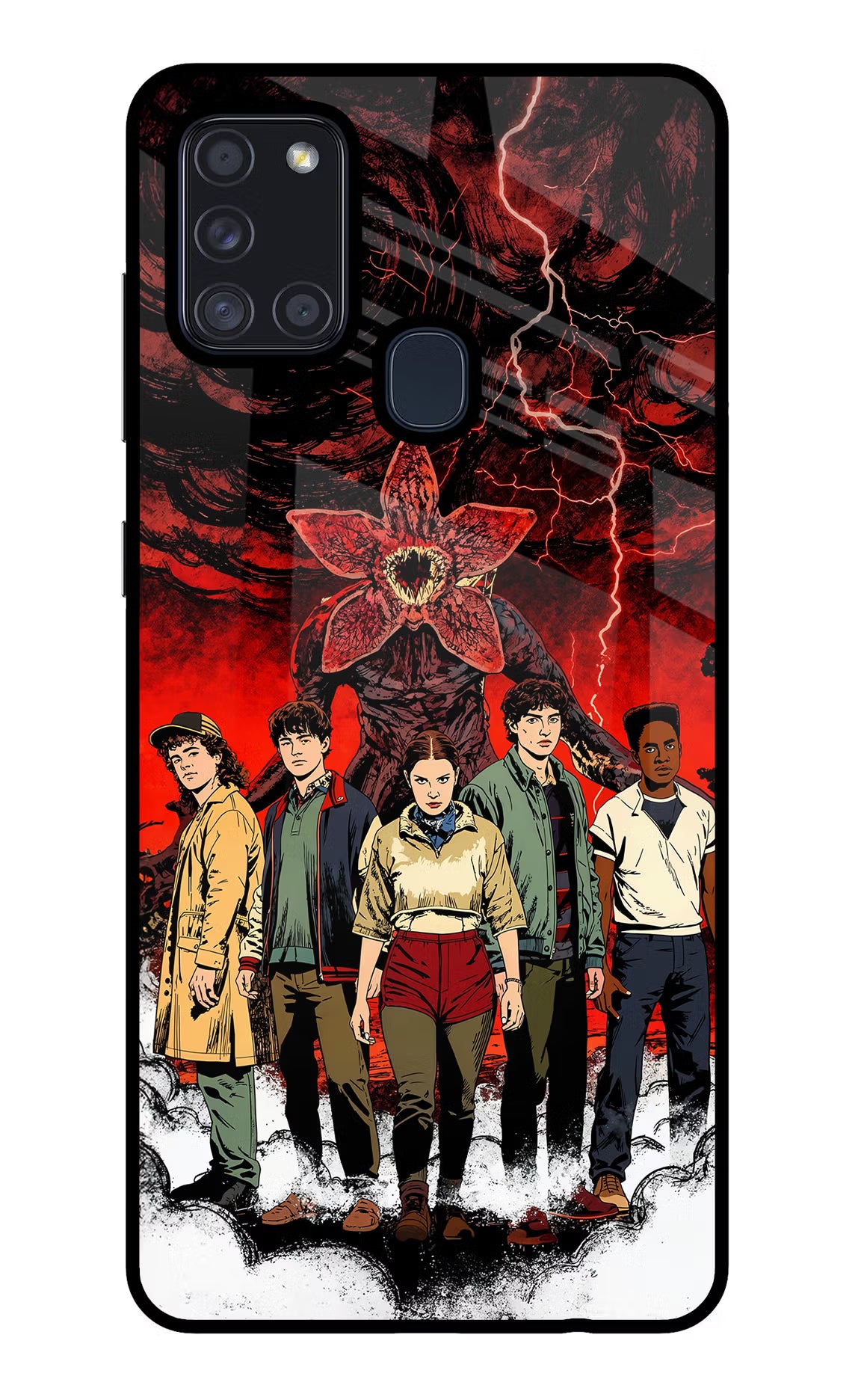 Ordinary Things Characters Samsung A21s Glass Case Back Cover by Casekaro