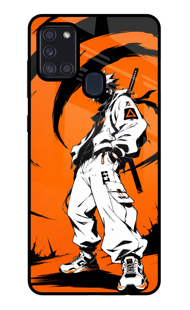 Street Samurai  Samsung A21s Glass Case