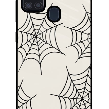 Spider Web Samsung A21s Glass Case
