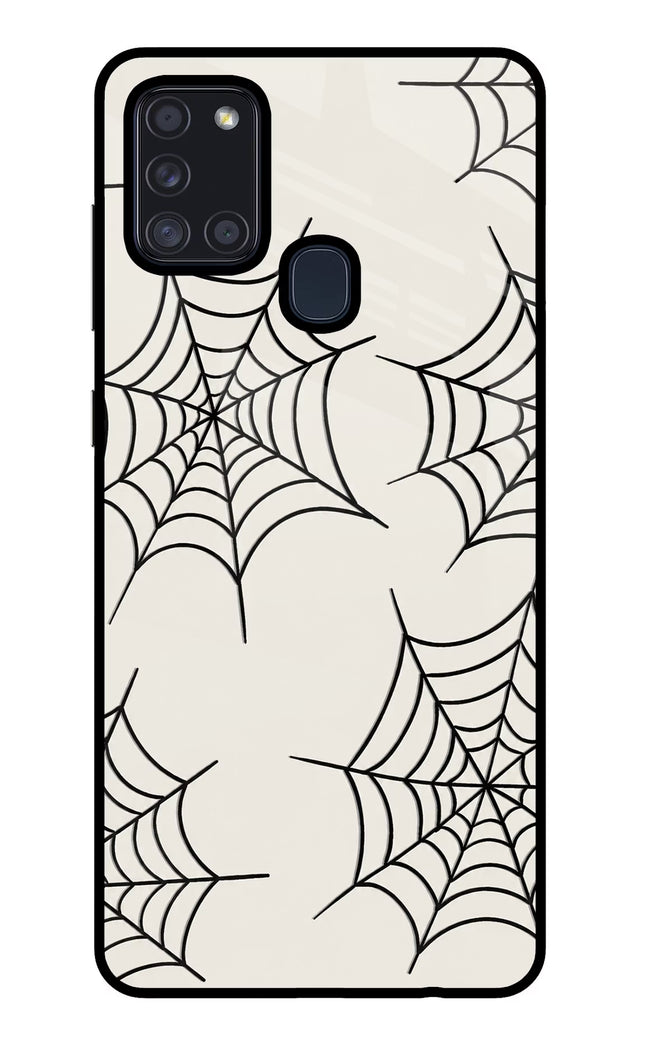 Spider Web Samsung A21s Glass Case