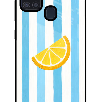 Summer Lemon Samsung A21s Glass Case