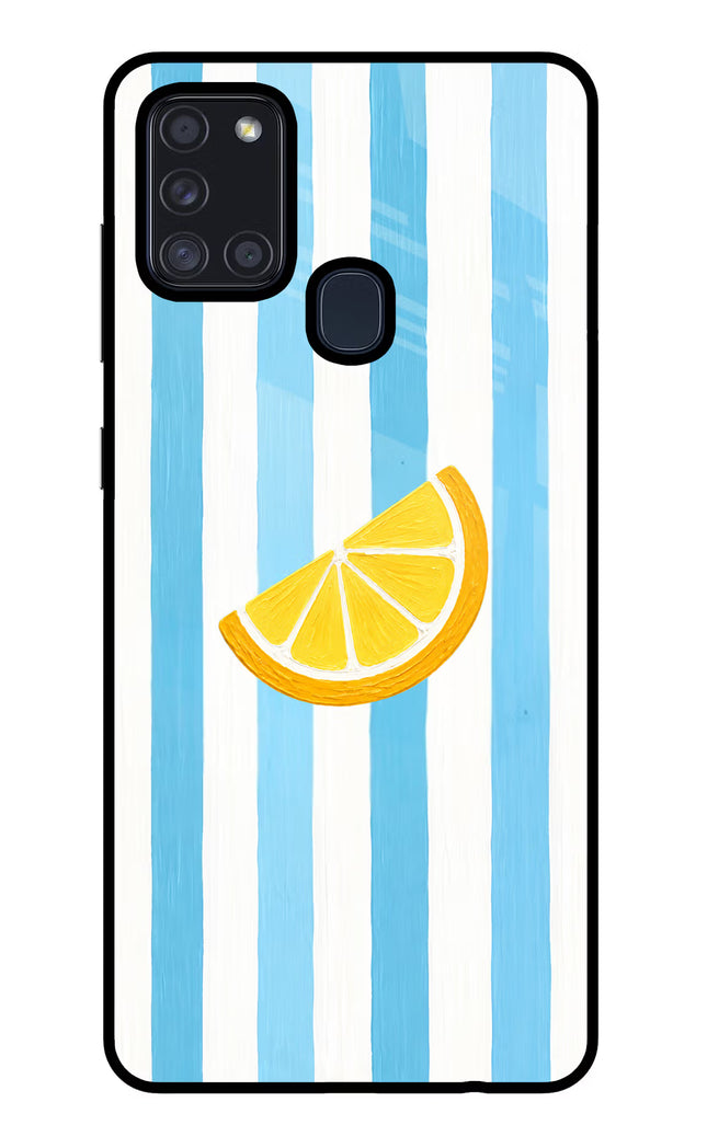 Summer Lemon Samsung A21s Glass Case