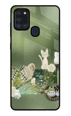 Aesthetic anime Samsung A21s Glass Case
