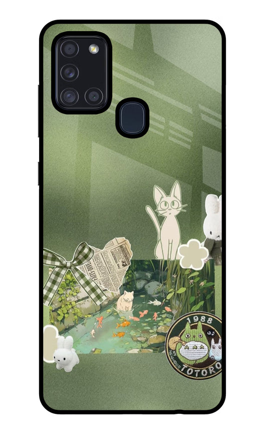 Aesthetic anime Samsung A21s Glass Case