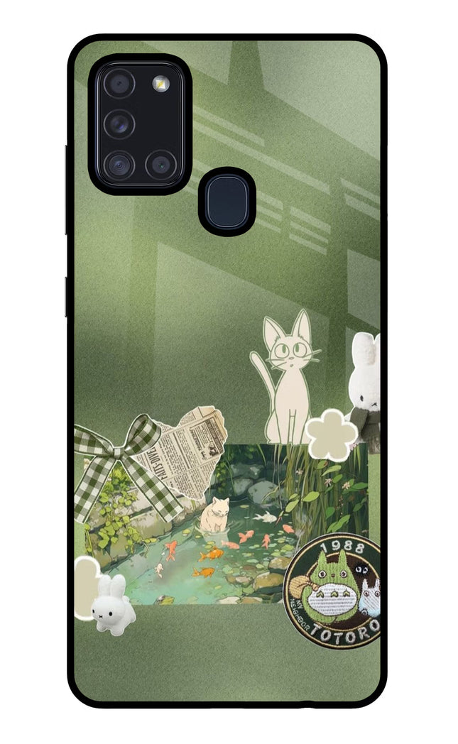 Aesthetic anime Samsung A21s Glass Case
