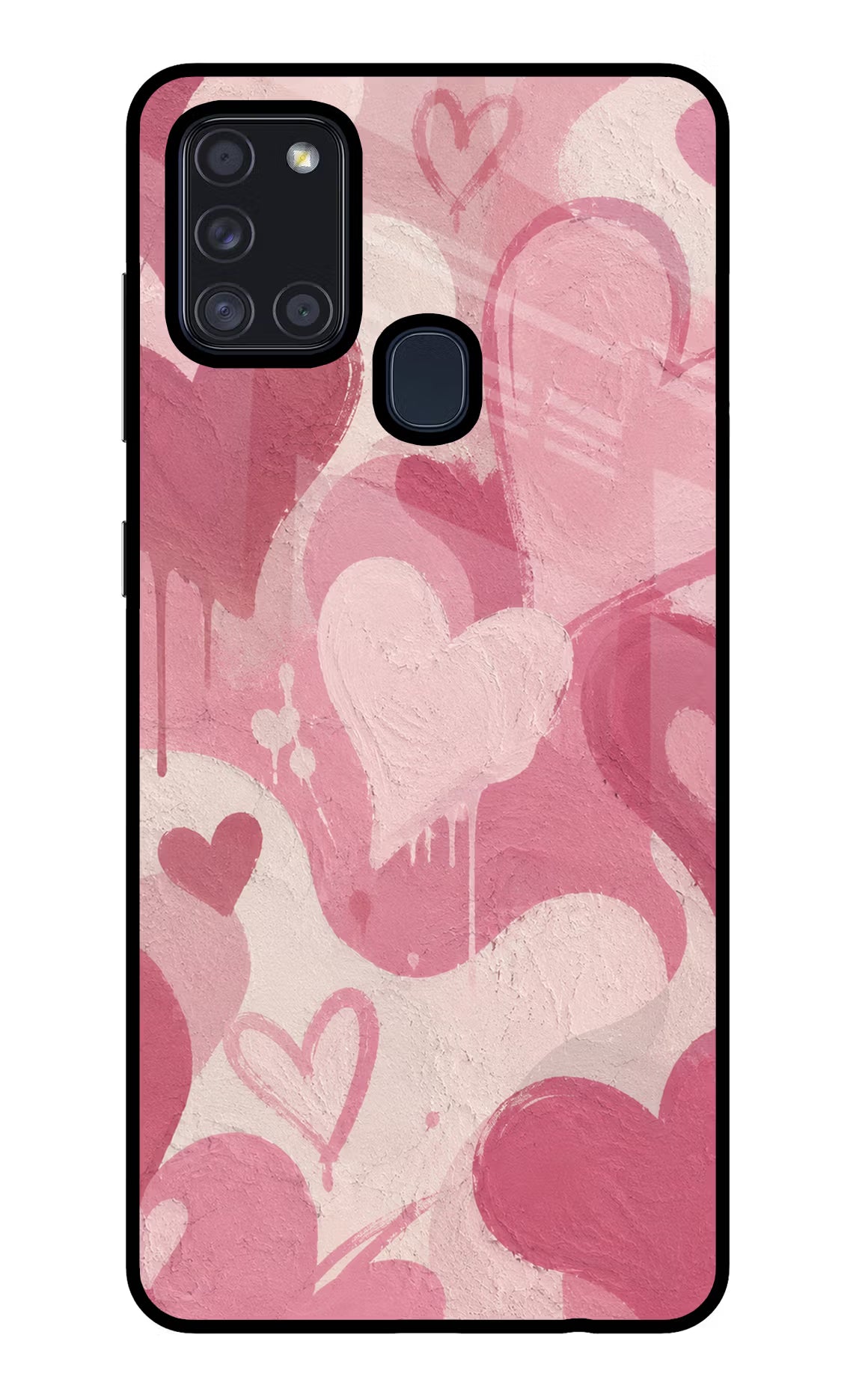 Hearty case Samsung A21s Glass Case Back Cover by Casekaro