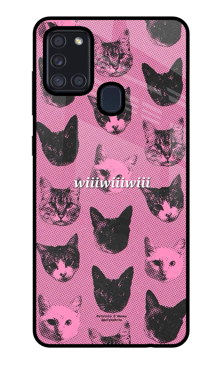 Pink Cats Samsung A21s Back Cover, Glass case