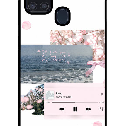 Wave to earth Samsung A21s Glass Case
