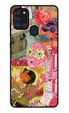 Funkover Samsung A21s Glass Case