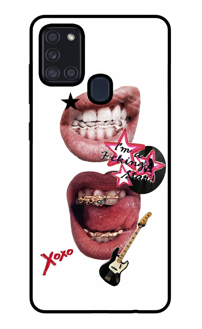 Rockstar Samsung A21s Glass Case
