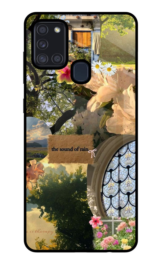 Rain Samsung A21s Glass Case