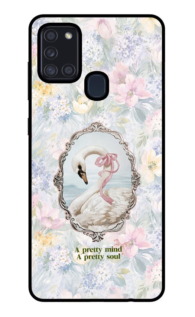 Pretty Mind Pretty Soul Samsung A21s Glass Case