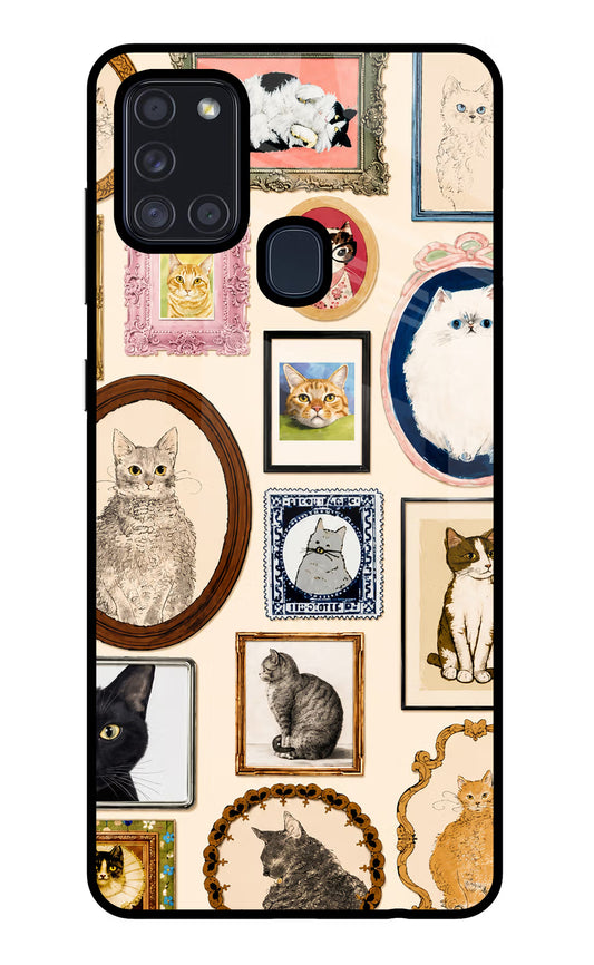 Mirror Cats Samsung A21s Glass Case