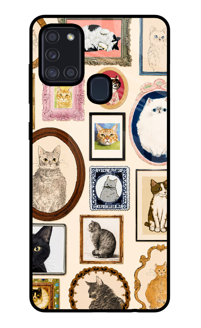 Mirror Cats Samsung A21s Glass Case
