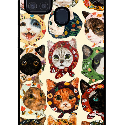 Cool Cat Samsung A21s Glass Case