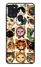 Cool Cat Samsung A21s Glass Case