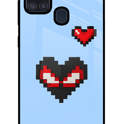 Peter Heart Samsung A21s Glass Case