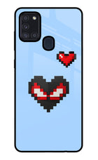 Peter Heart Samsung A21s Glass Case