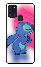 Stitch Hug Samsung A21s Glass Case