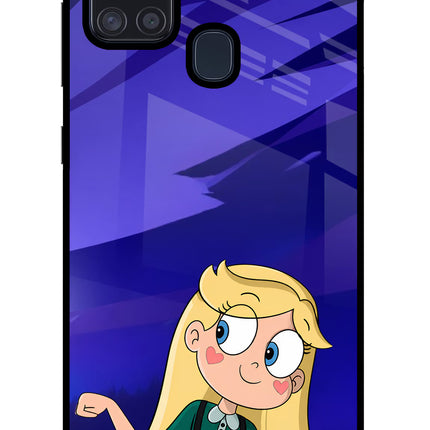 Star Glow Samsung A21s Glass Case