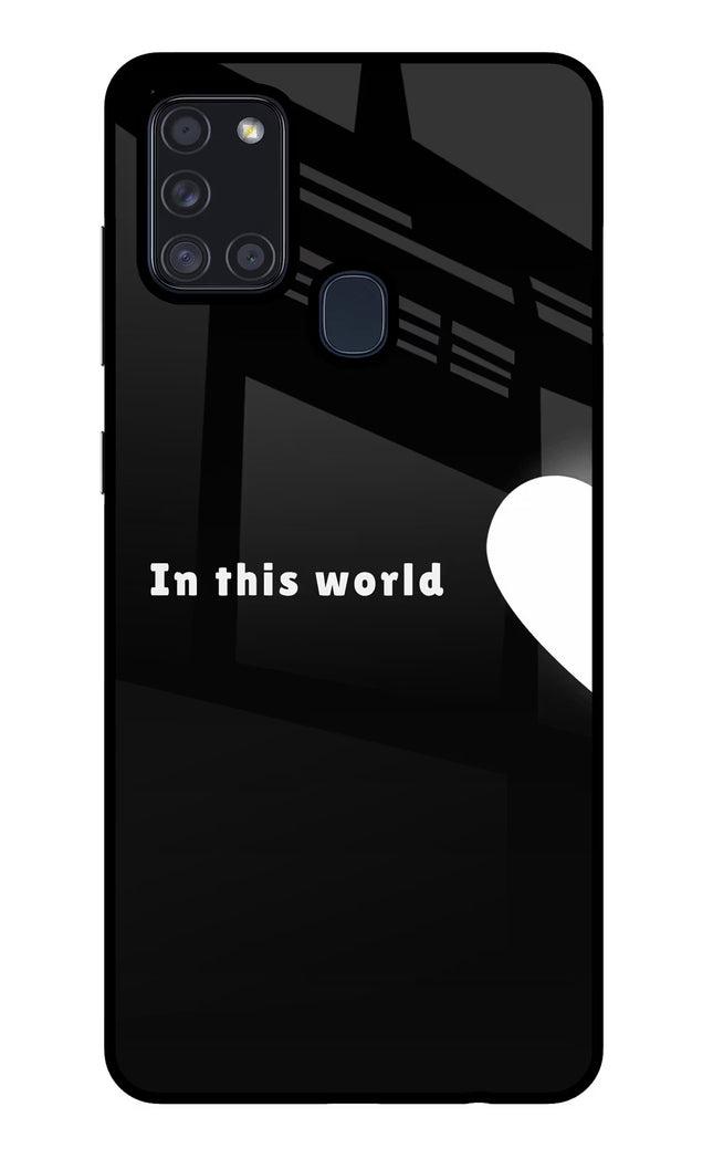 This World Samsung A21s Glass Case